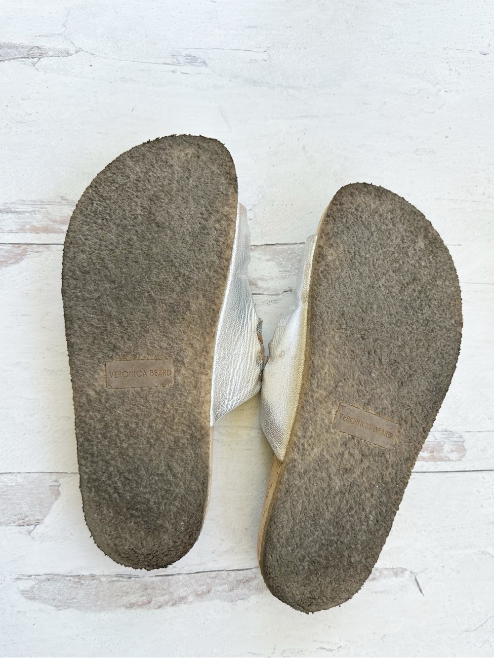 Veronica Beard • Paige Metallic Dual-Buckle Slide Sandals - Picture 11 of 11